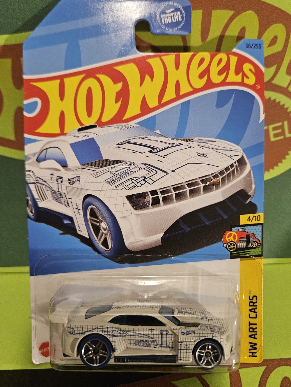 HotWheels Art Cars White & Blue Die-Cast 2011 Camaro